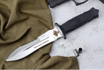 Нож Сталкер - эластрон с символикой Министерство Обороны