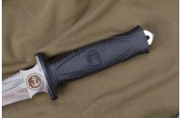Нож Сталкер - эластрон/серрейтор c символикой Морская Пехота 