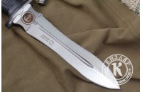 Нож Сталкер - эластрон/серрейтор c символикой Морская Пехота 