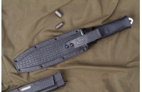 Нож Сталкер - эластрон/серрейтор c символикой Морская Пехота 