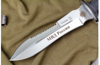 Нож Сталкер - эластрон с символикой МВД 