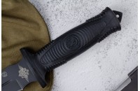 Нож Сталкер - черный/эластрон с символикой МВД 