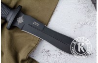Нож Сталкер - черный/эластрон с символикой МВД 