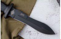 Нож Сталкер - черный/эластрон с символикой МВД 