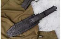 Нож Сталкер - черный/эластрон с символикой МВД 