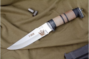 Нож Ш-5 - дерево/кожа c символикой УИН