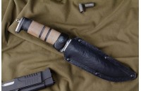 Нож Ш-5 - дерево/кожа c символикой УИН 