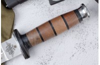 Нож КО-1 - дерево/кожа с символикой Министерство Обороны 