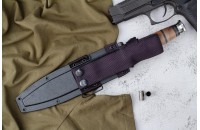 Нож КО-1 - дерево/кожа с символикой Министерство Обороны 