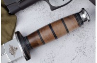 Нож КО-2 - дерево/кожа с символикой Министерство Обороны 