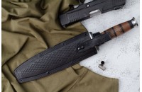 Нож КО-2 - дерево/кожа с символикой Следственный комитет 