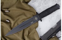 Нож КО-2 - черный/эластрон с символикой МВД 