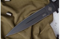 Нож КО-2 - черный/эластрон с символикой МВД 