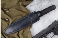 Нож КО-2 - черный/эластрон с символикой МВД 