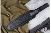 Нож КО-2 - черный/эластрон с символикой МВД 