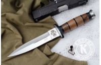 Нож КО-1 - кавказский орех/кожа с символикой Следственного Комитета 