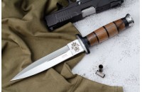 Нож КО-1 - кавказский орех/кожа с символикой Следственного Комитета 