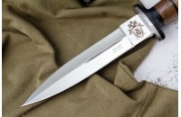 Нож КО-1 - кавказский орех/кожа с символикой Следственного Комитета 