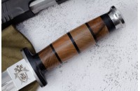 Нож КО-1 - кавказский орех/кожа с символикой Следственного Комитета 