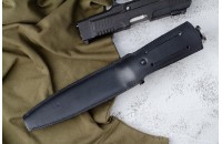 Нож КО-1 - кавказский орех/кожа с символикой Следственного Комитета 