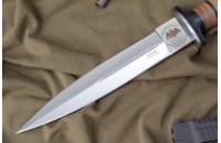 Нож КО-2 - дерево/кожа с символикой ГРУ 