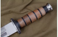 Нож КО-2 - кавказский орех/кожа с символикой ВДВ 