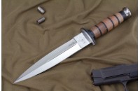 Нож КО-2 - кавказский орех/кожа с символикой ВДВ 