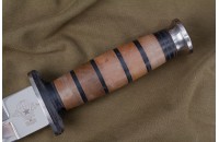 Нож КО-2 - кавказский орех/кожа с символикой ВДВ 