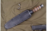 Нож КО-2 - кавказский орех/кожа с символикой ВДВ 