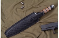 Нож КО-2 - кавказский орех/кожа с символикой ВДВ 