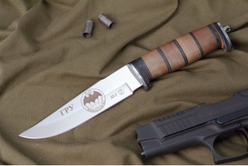 Нож Ш-5 - дерево/кожа с символикой ГРУ