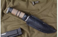 Нож Ш-5 - дерево/кожа c символикой ОМОН 