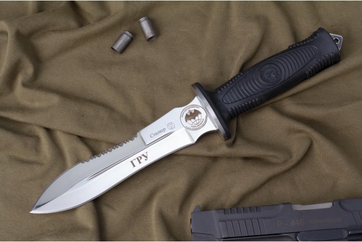 Нож Сталкер - эластрон с символикой ГРУ 