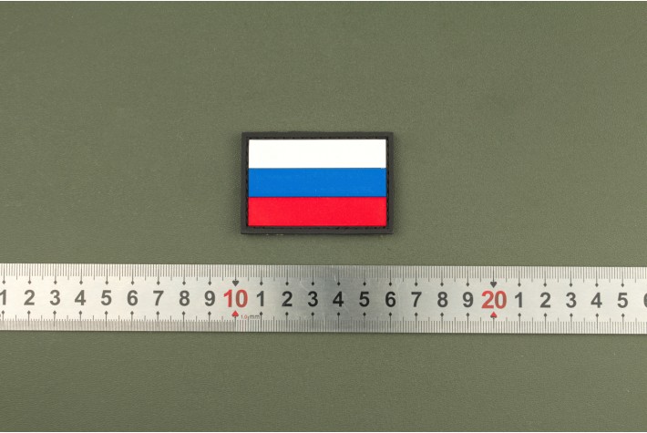 Нашивка из ПВХ "Флаг России" 60х40 black 