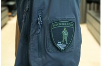 Нашивка из ПВХ Вежливые люди на щите 80х100 олива 