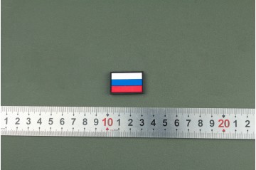 Нашивка из ПВХ  "Флаг России" 30х20 black