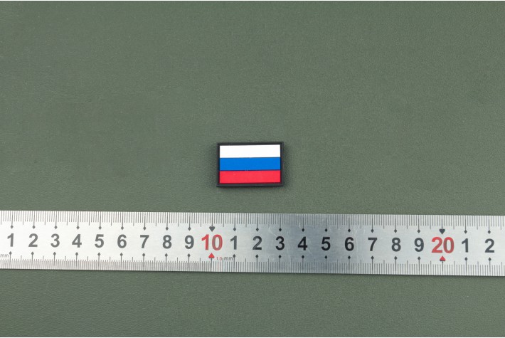Нашивка из ПВХ "Флаг России" 30х20 black 