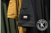 Нашивка из ПВХ "Флаг России" 30х20 black 