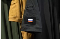 Нашивка из ПВХ "Флаг России" 30х20 black 