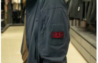 Нашивка из ПВХ Smile красный на черном 70х35 