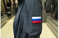 Нашивка из ПВХ "Флаг России" 90х60 black 
