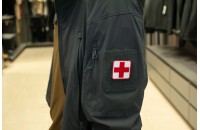 Нашивка из ПВХ Медик красный на белом 50х50 