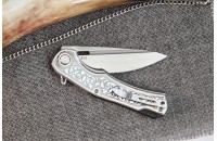 Нож складной А 01 серебро 