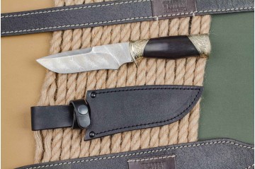 Нож Охотничий-2 дамасск граб художественное литье