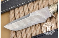 Нож Охотничий-2 дамасск граб художественное литье 