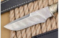 Нож Охотничий-2 дамасск граб художественное литье 