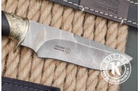 Нож Охотничий-2 дамасск граб художественное литье 