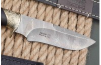 Нож Охотничий-2 дамасск граб художественное литье 