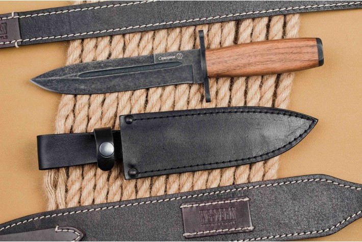 Нож Самсонов AUS-8 cтоунвош черный орех 