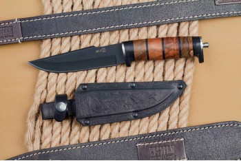 Нож Ш-5 AUS-8 стоунвош черный наборная рукоять